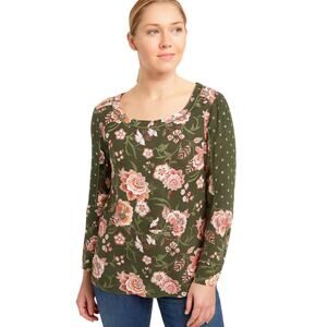 Loft Green Floral Blouse - Women's Size Small